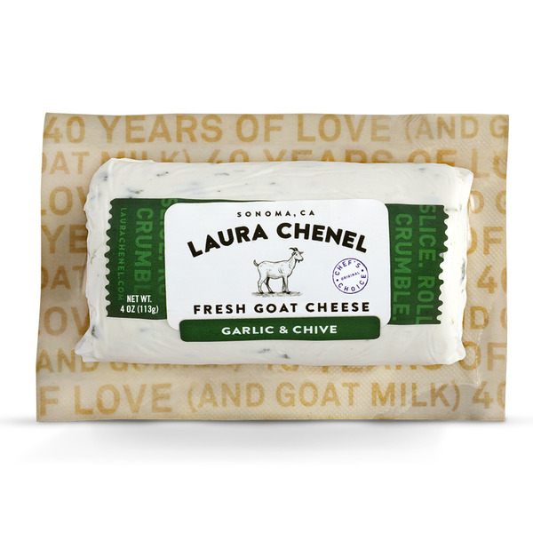 Packaged Cheese Laura Chenel Garlic & Chive Fresh Goat Cheese Log hero