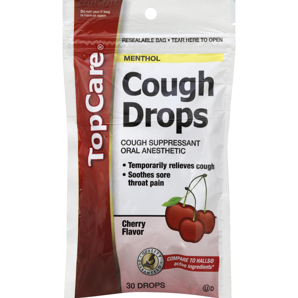 Cold, Flu & Allergy TopCare Cough Drops, Cherry Flavor hero