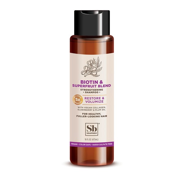 Soapbox Biotin and Superfruit Restore & Volumize Shampoo hero