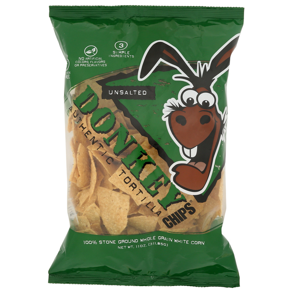 Chips & Pretzels Donkey Chips Tortilla Unsalted hero