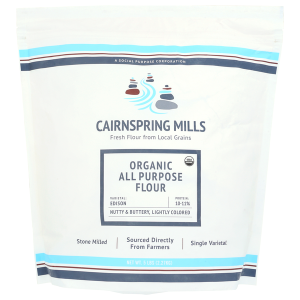 Baking Ingredients Cairnspring Mills Organic Edison All Purpose Flour 5Lb hero