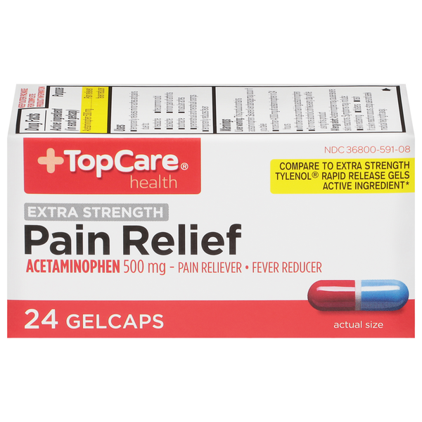 Muscles, Joints & Pain Relief TopCare Pain Relief, Extra Strength, 500 mg, Gelcaps hero