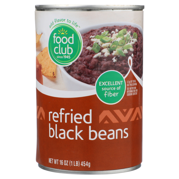 Canned Meals & Beans Food Club Refried Black Beans hero