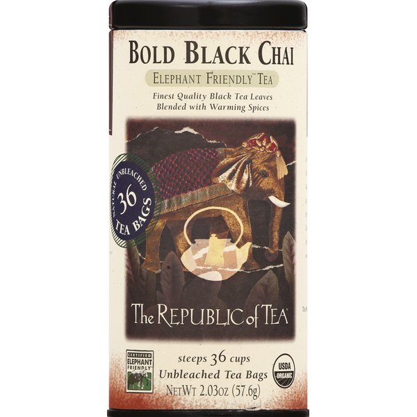 Tea The Republic of Tea Black Tea, Bold Black Chai, Bags hero