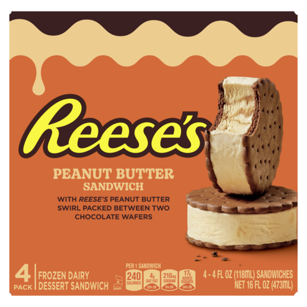 Frozen Dessert Reese's Peanut Butter Frozen Dairy Dessert Sandwich hero