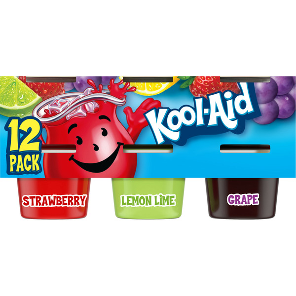 Pudding & Desserts Kool-Aid Gelatin Snacks, Strawberry/Lemon-Lime/Grape, 12 Pack hero