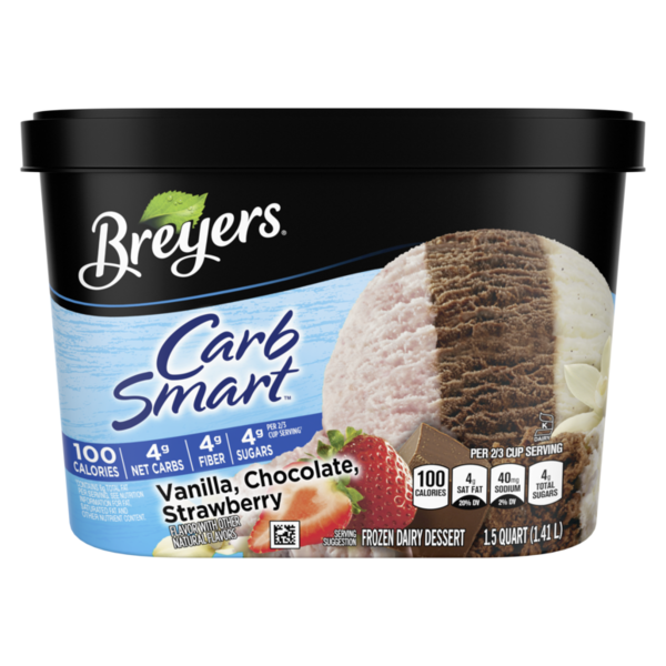 Ice Cream, Novelties & Ice Breyers CarbSmart Vanilla Chocolate Strawberry hero