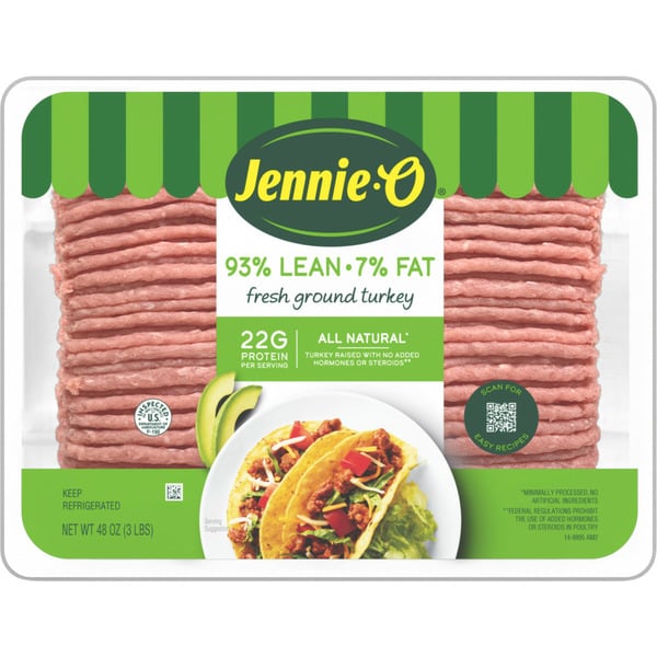 Packaged Poultry Jennie-o Turkey Store Ground Turkey 93% Lean / 7% Fat - 3 Lb. Tray hero