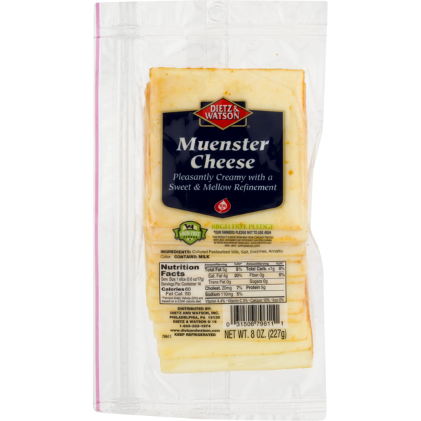 Packaged Cheese Dietz & Watson Cheese Muenster Sliced hero