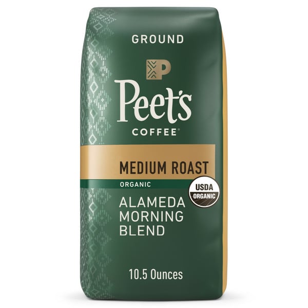 Coffee Peet's Coffee Organic Alameda Morning Blend, Medium Roast Ground, Bag hero