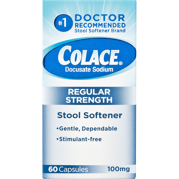 Digestive Health Colace Regular Strength Stool Softener 100mg Capsules hero