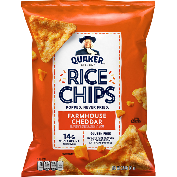 Cereal Quaker Rice Chips, Farmhouse Cheddar hero