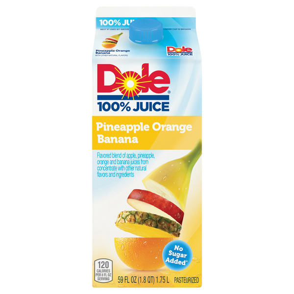 Juice & Nectars Dole Flavored Blend, Pineapple Orange Banana hero