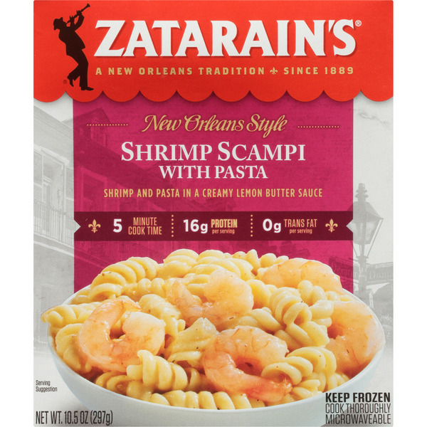 Prepared Meals Zatarain's Frozen Shrimp Scampi with Pasta hero