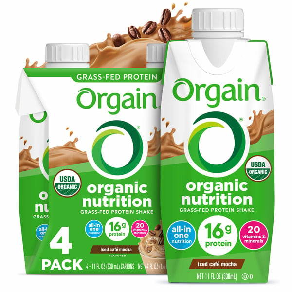 Protein & Meal Replacement Orgain Organic Nutrition Shake, Grass Fed Protein - Iced Café Mocha hero