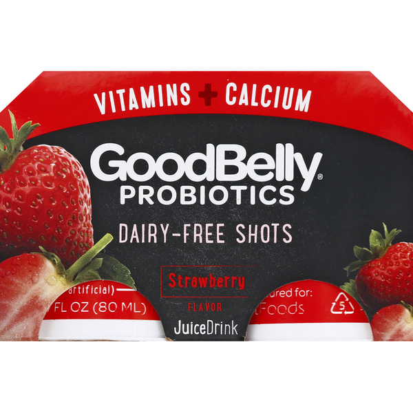 Probiotics & Digestion GoodBelly Juice Drink, Dairy-Free, Shot, Strawberry Flavor hero