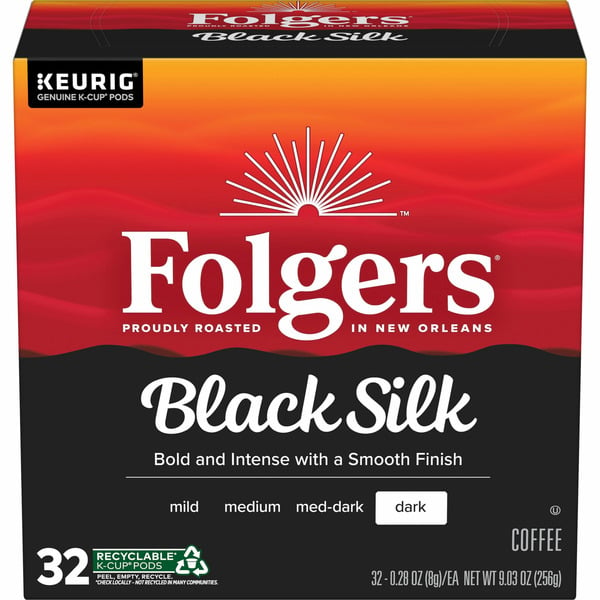 Coffee Folgers Dark Black Silk Coffee K-Cup Pods hero