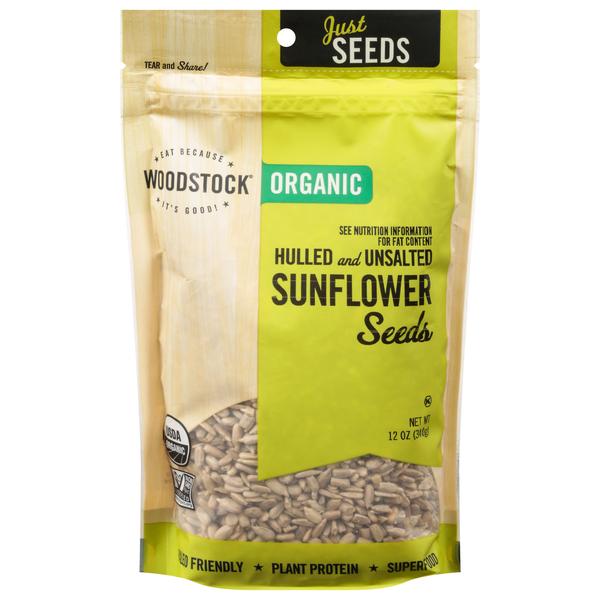 Bulk Nuts & Seeds WOODSTOCK Organic Hulled and Unsalted Sunflower Seeds hero