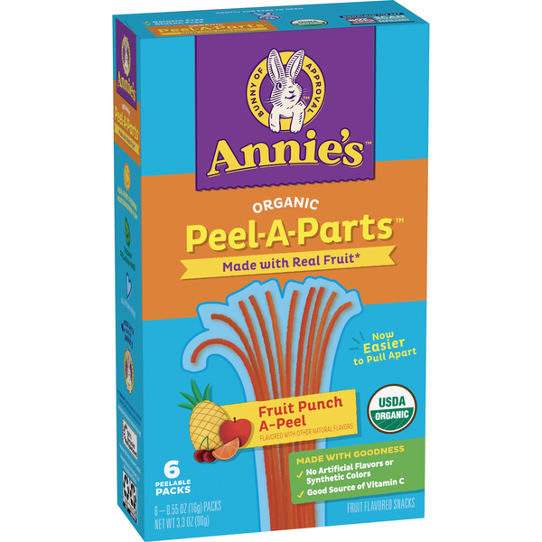 Fruit & Vegetable Snacks Annie's Organic Peel-A-Parts Fruit Punch A-Peel Fruit Flavored Snacks hero