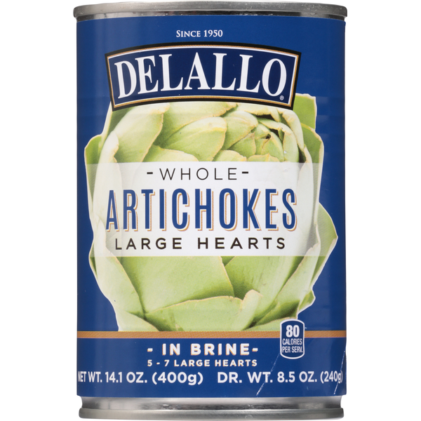 Canned & Jarred Vegetables DeLallo Artichokes, Whole, Large Hearts hero