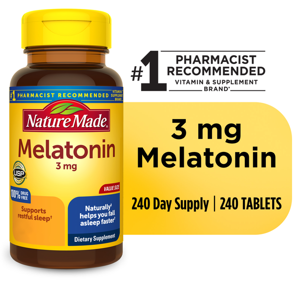 Vitamins & Supplements Nature Made Melatonin 3 mg Tablets hero