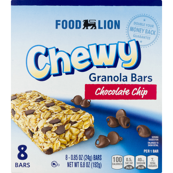 Energy & Granola Bars Food Lion Granola Bars, Chewy, Chocolate Chip hero