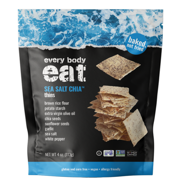 Crackers Every Body Eat Thins, Sea Salt Chia hero