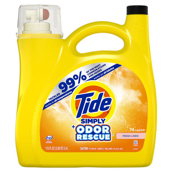 Laundry Tide Simply Odor Rescue Liquid Laundry Detergent, Fresh Linen hero