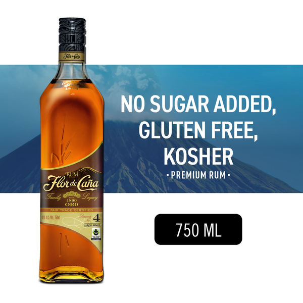 Spirits Flor de Caña Gold Rum, 4 Year Old hero