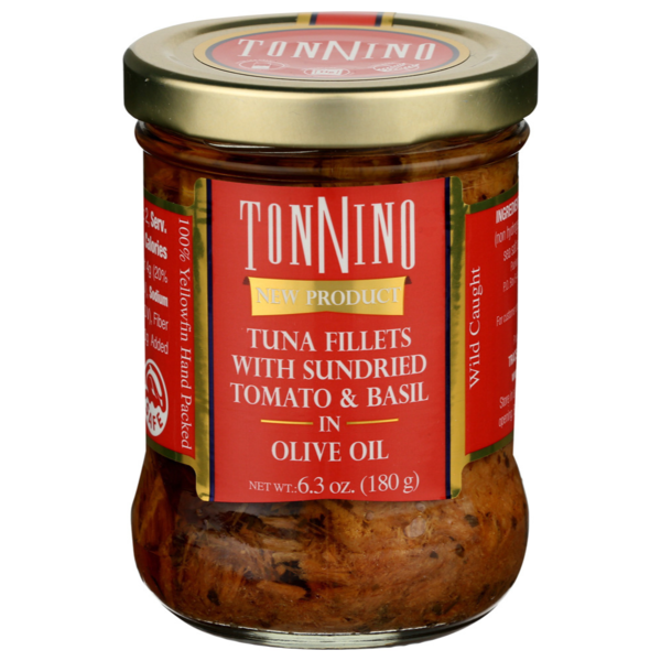 Canned Meat & Seafood Tonnino Tuna Fillets with Sundried Tomato & Olives in Olive Oil hero