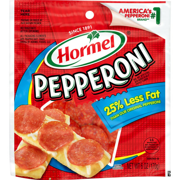 Packaged Meat HORMEL Pepperoni Pepperoni 25% Less Fat hero