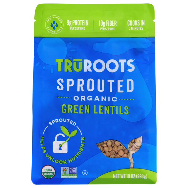 Grains, Rice & Dried Goods TruRoots Green Lentils, Organic, Sprouted hero