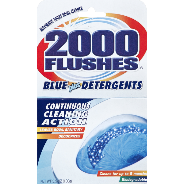 Cleaning Products 2000 Flushes Toilet Bowl Cleaner, Automatic, Blue Plus Detergents hero