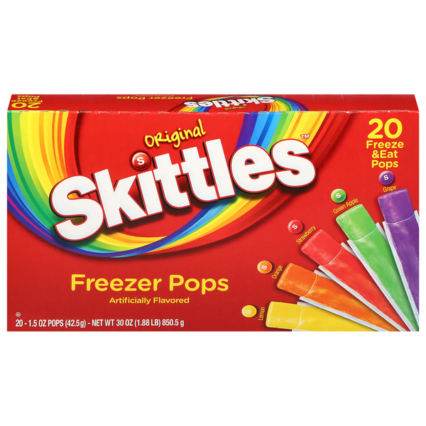 Ice Cream & Ice Skittles Freezer Pops, Assorted, Original hero