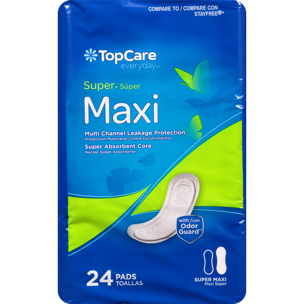 Feminine Care TopCare Pads, Maxi, Super hero