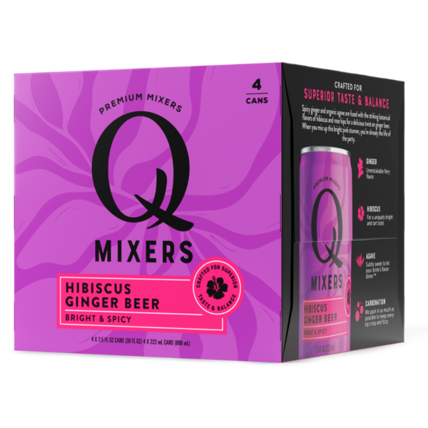 Soft Drinks Q Mixers Hibiscus Ginger Beer, Premium Cocktail Mixer hero