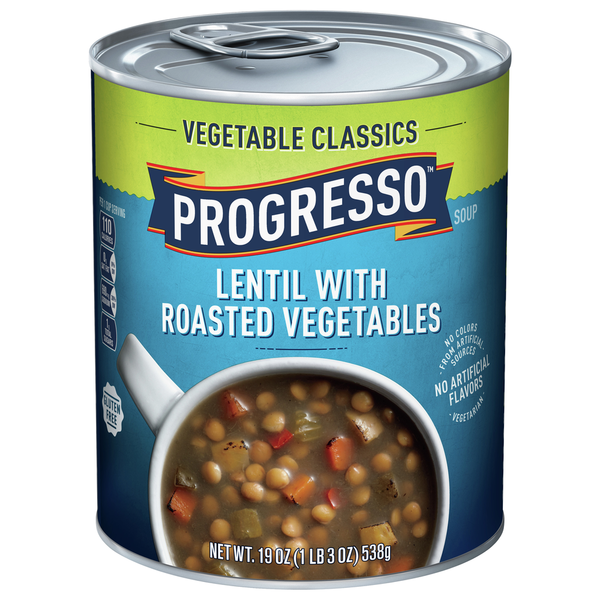 Soup, Broth & Bouillon Progresso Soup, Lentil with Roasted Vegetables, Vegetable Classics hero