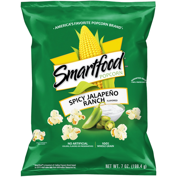 Popcorn & Jerky Smartfood Spicy Jalapeno Ranch Flavored Popcorn hero