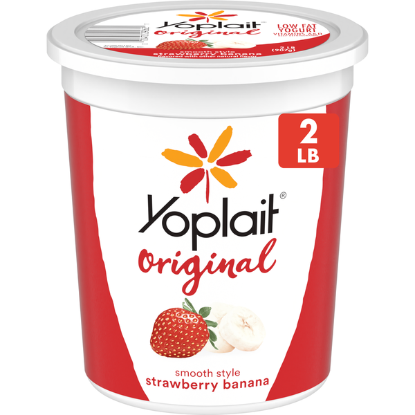 Yogurt Yoplait Original Smooth Style Strawberry Banana Flavored Low Fat Yogurt Tub hero