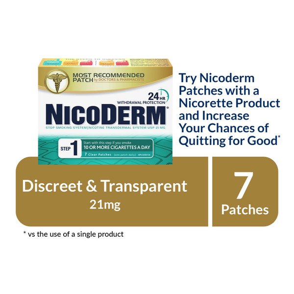 Adult Care Nicoderm Clear Step 1 Patches, Nicotine Transdermal Patch hero