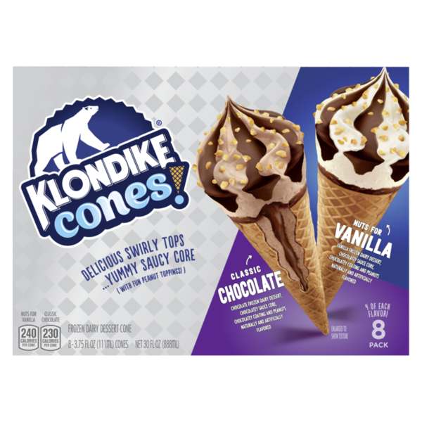 Other Products Klondike Frozen Dairy Dessert Cone Nuts For Vanilla & Classic Chocolate hero