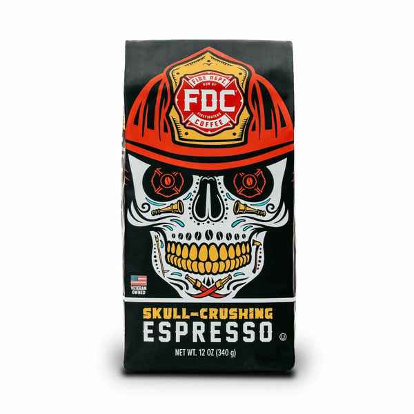 Coffee Fire Department Coffee Skull Crushing Espresso, Espresso Coffee Grounds hero