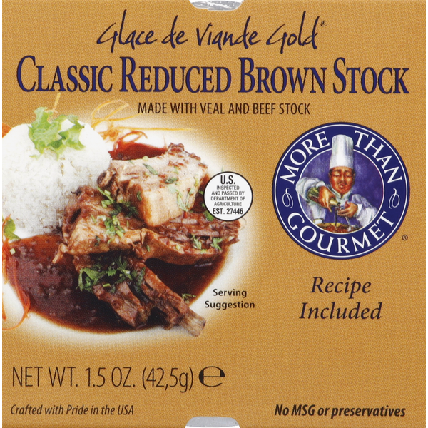 Soup, Broth & Bouillon More Than Gourmet Brown Stock, Classic Reduced, Glace de Viande Gold hero