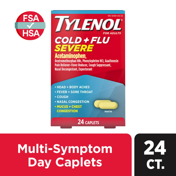 Cold, Flu & Allergy TYLENOL + Flu Severe Caplets For Multi-Symptom Relief hero