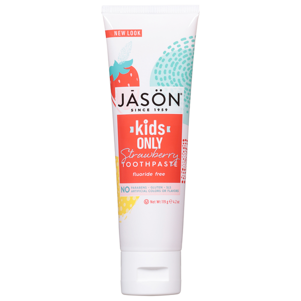 Oral Hygiene JĀSÖN Toothpaste, Strawberry, Fluoride Free, Kids Only hero