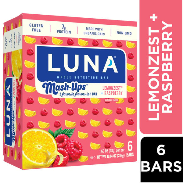 Energy & Granola Bars Luna Mash-Ups Lemonzest + Raspberry Whole Nutrition Bars hero