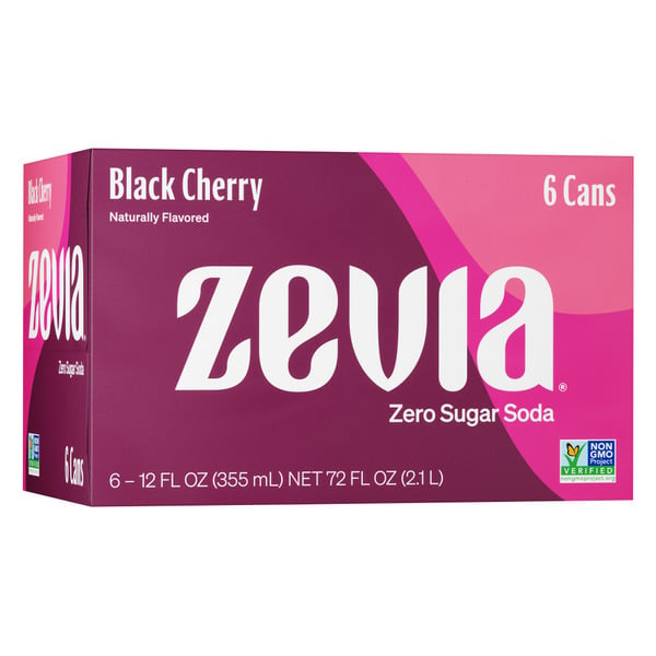 Zevia Zero Sugar Black Cherry Soda hero