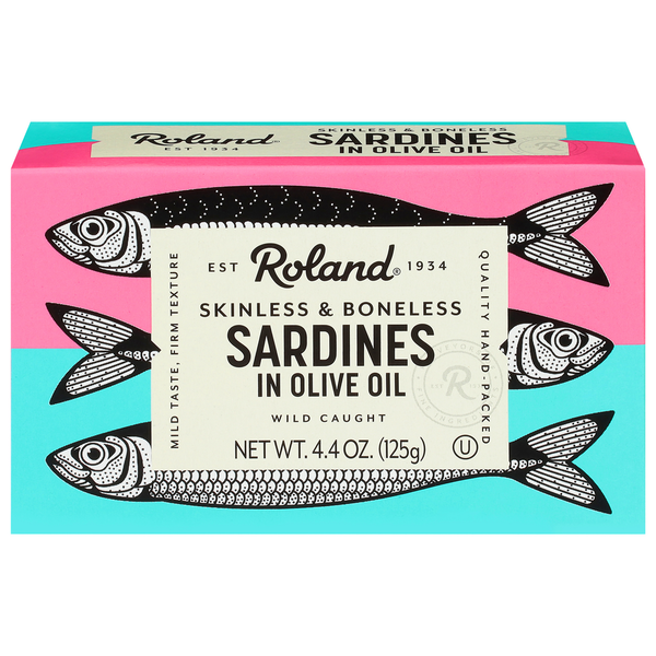 Canned Meals & Beans Roland Foods Sardines, in Olive Oil, Skinless & Boneless hero