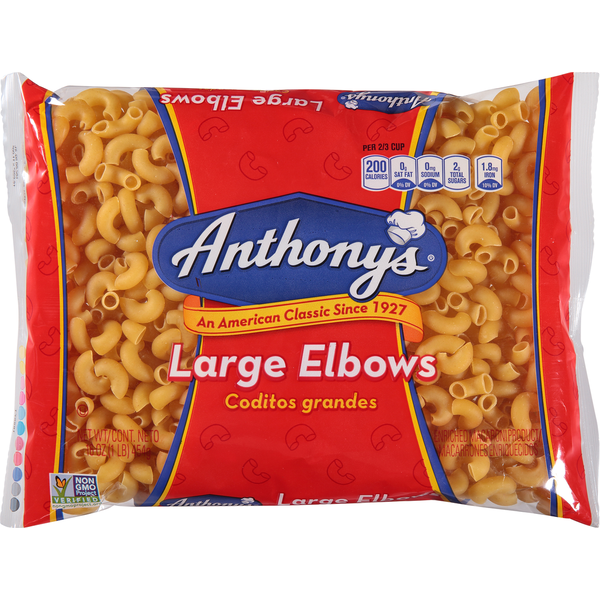 Dry Pasta Anthony's Elbows, Large hero