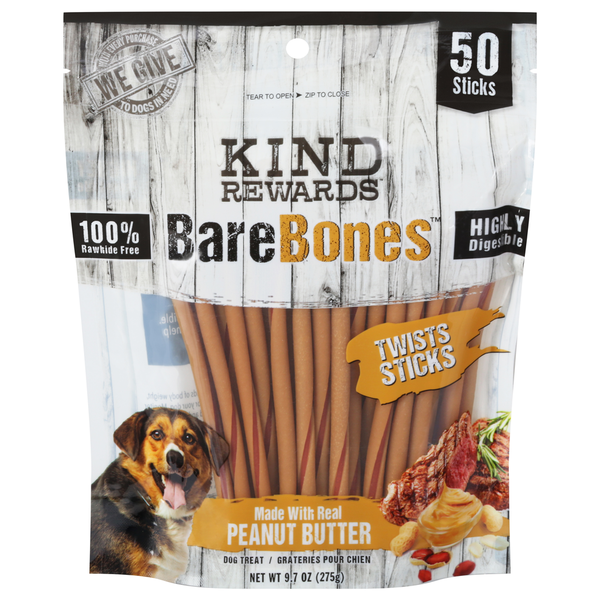 Dog Food & Care Kind Rewards Dog Treat, Peanut Butter, Twist Sticks hero